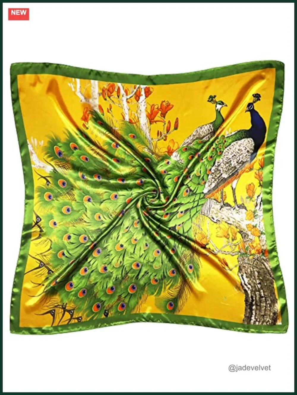 Women's Square Satin Head Scarf, Silk Feel Hair Wrap, 35x35 in
